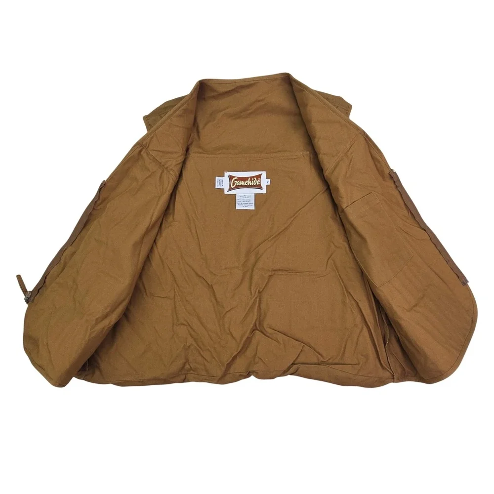 Gamehide 300 Bird Hunting Vest Mens XL Brown Canvas Quilted Shooting Game Pocket